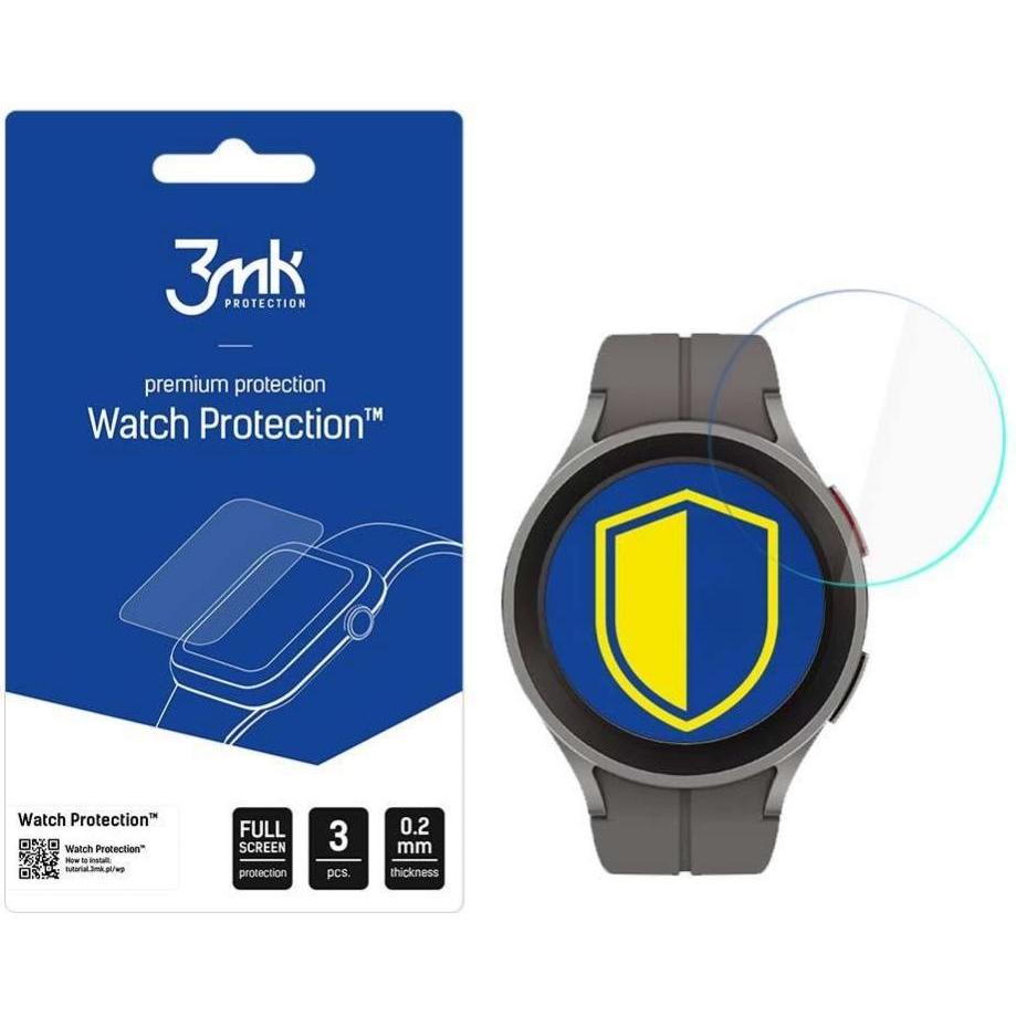 3MK Protezione per orologi FlexibleGlass Lite per Samsung Galaxy Watch 5 Pro 45 mm, Accessori per smartwatch, Trasparente