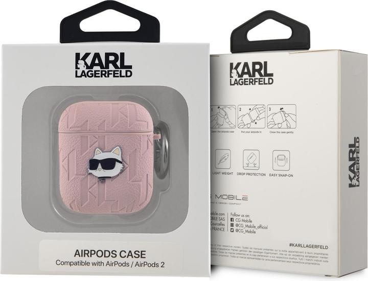 Image du produit Karl Lagerfeld KLA2PGCHPP AirPods 1/2 coque różowy/pink Monogram Tête de Choupette (Manchon pour casque d'écoute)