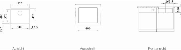 Actual product image Blanco Etagon 500-F (Fitted sink, 52.70 cm, 42.70 cm)