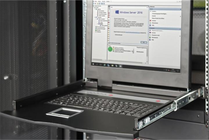 Actual product image Digitus Modular console with 17" TFT (43,2cm), 16-port. Cat.5 KVM & Touchpad, german keyboard