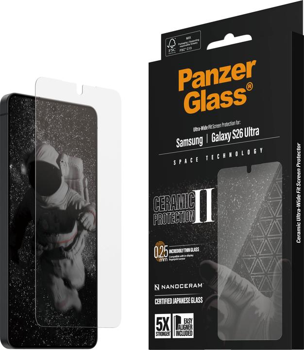 Produktbild PanzerGlass Ceramic Ultra-Wide Fit (1 Stk., Samsung Galaxy S26 Ultra)