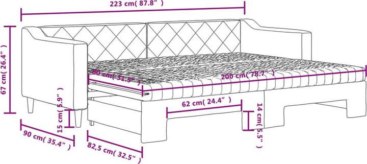 Produktbild vidaXL ausziehbares Tagesbett