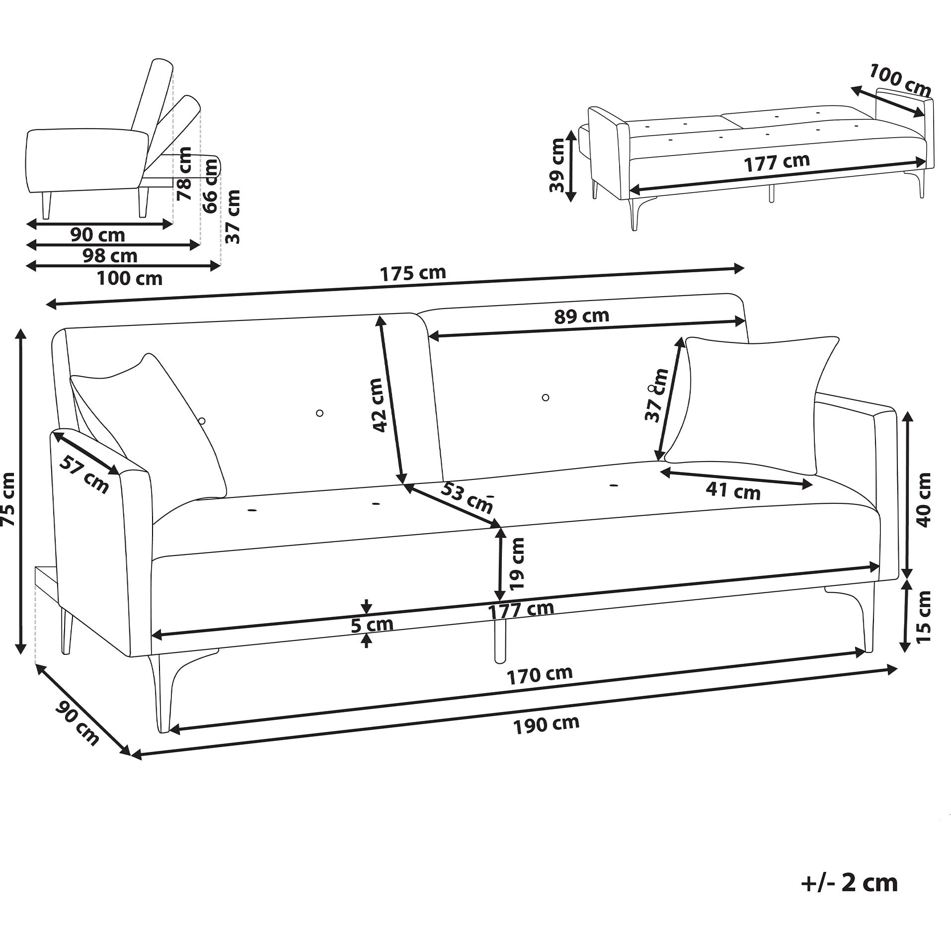 Thumbnail - Beliani, Sofa, Lucan (3-Sitzer)