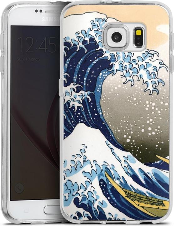 Produktbild DeinDesign Silikon Hülle für Samsung Galaxy S6 Handyhülle Case Smartphone Schutzhülle Die grosse Welle vor (Samsung Galaxy S6)
