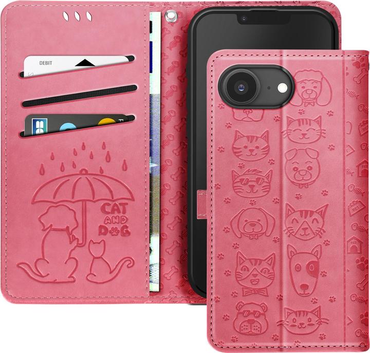 Image du produit Avizar Klapphülle für iPhone 16e Design Katze und Hund Portemonnaie (Apple iPhone 16e)