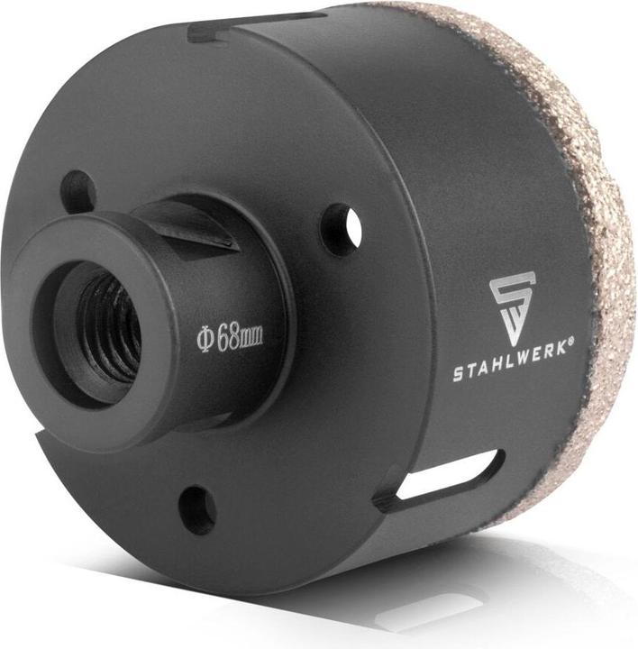 Actual product image Stahlwerk Diamond core bits set of 10 6-68 mm M14 for angle grinders (6, 8, 12, 16, 20, 25, 35, 55, 68 mm, 10 mm)