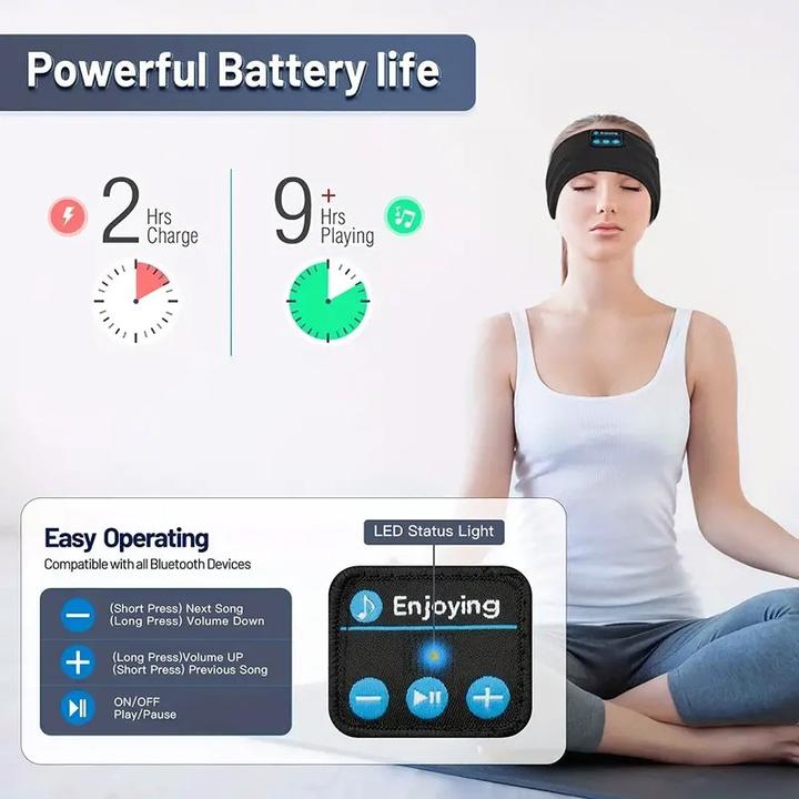 Produktbild Cbx Bluetooth Stirnband mit Kopfhörer, kabellose Schlafkopfhörer Schwarz (10 h)