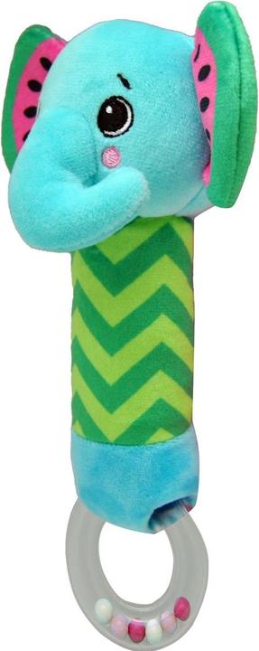 Actual product image Kids Euroswan Melany Melephant Frootimals plush rattle blue/pink