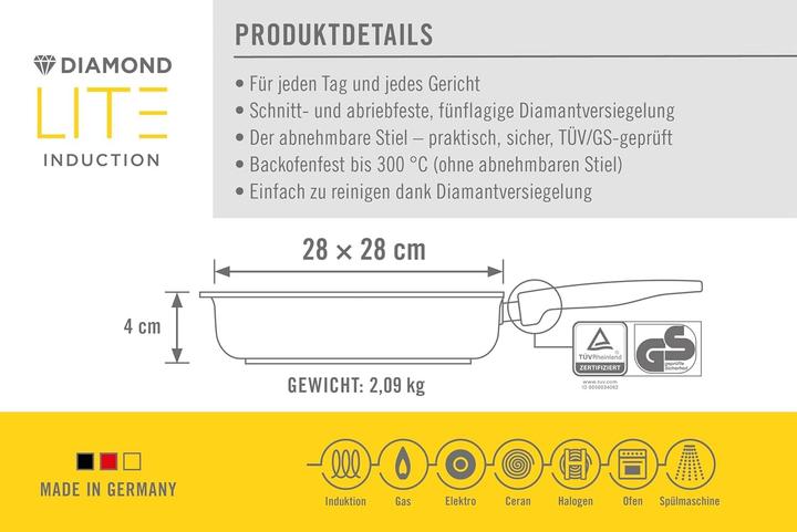 Image du produit Woll Diamond Lite (28 cm, Poêle à grillades, Fonte d'aluminium)
