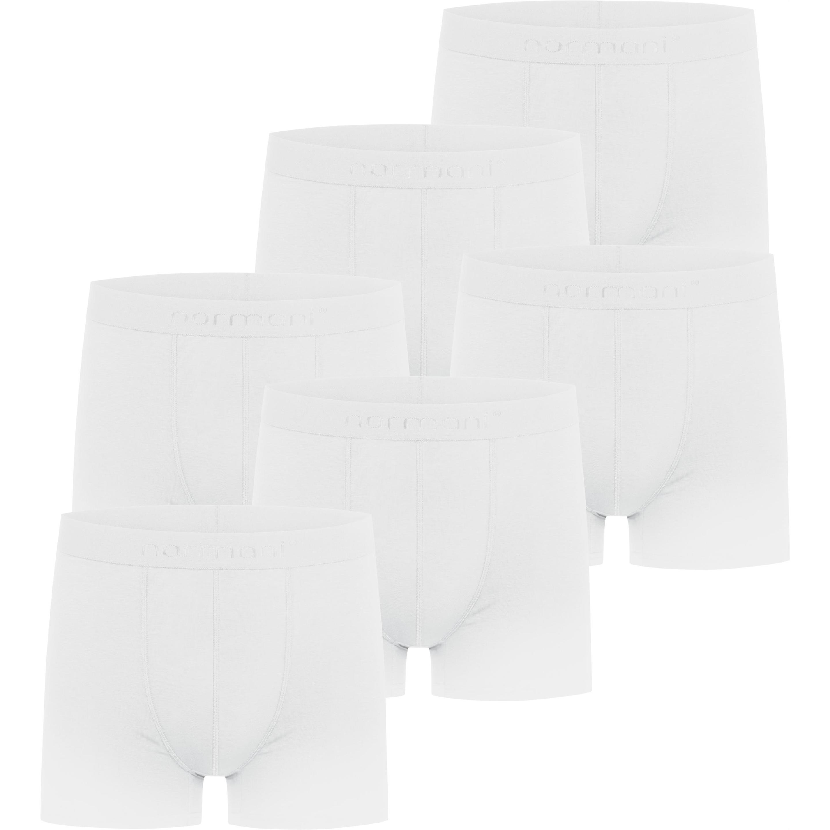 Normani, Herren, Unterhosen, 6 Herren Boxershorts aus Bambus-Viskose Cubao - 8863, Weiss, (S, 6er Pack)