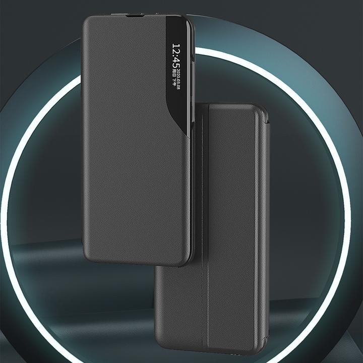 Image du produit Hurtel Eco Leather View Case Hülle für Samsung Galaxy S25 mit Klappständer - Schwarz (Samsung Galaxy S25)