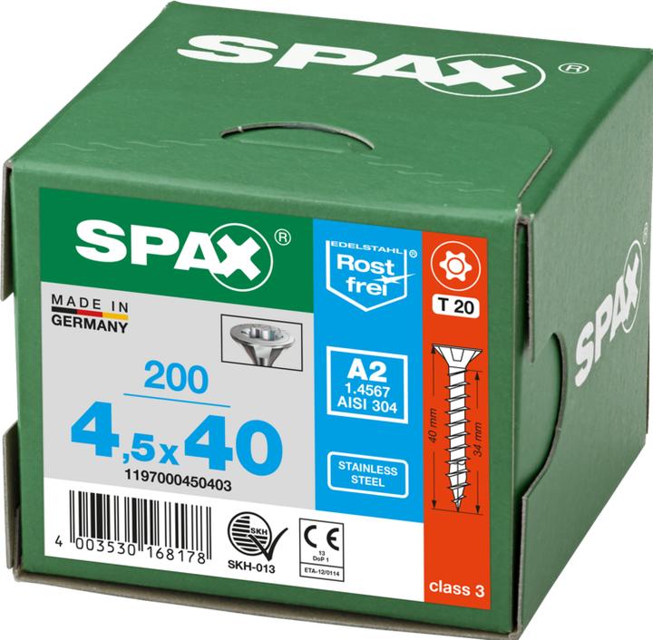 Actual product image Spax A2 Senkmultikopf T-Star Plus T20 Vollgewinde (200 Screws per piece, 4.5 x 40 mm)