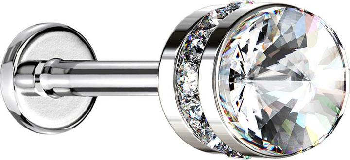 Produktbild Star Piercing Micro Labret Innengewinde silber Kristallzylinder silber (ohne Messing, Titan)