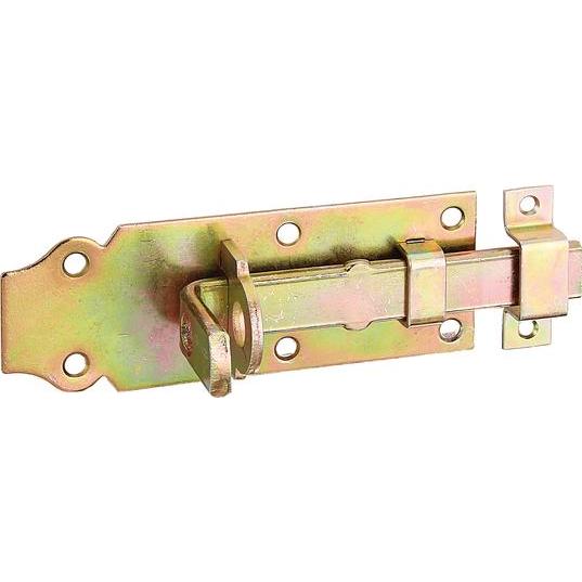 GAH, Baubeschläge + Holzverbinder, Alberts Schlossriegel mit Schlaufe montiert 100mm gerade, verzinkt, mit EAN (10 Stk.)