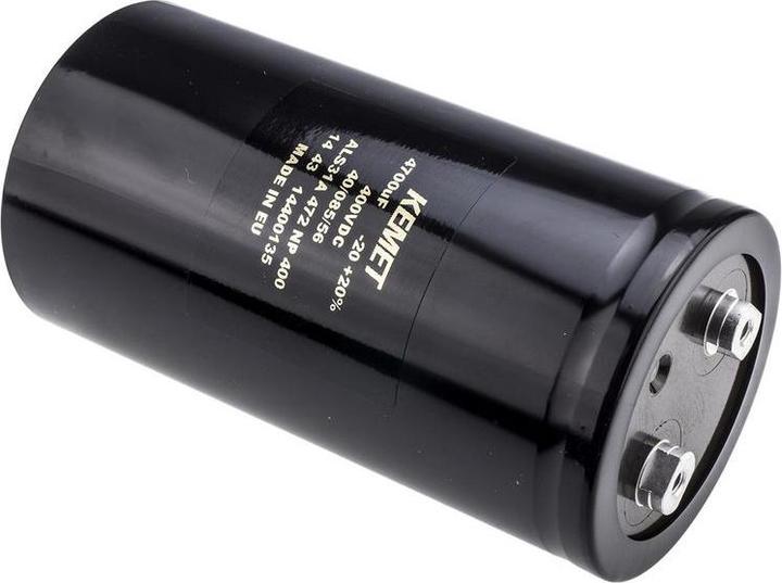 Actual product image Kemet 4700 uF Capacitor 400 V, Screw - ALS31A472NP400, 4700uF, 6mA, 400V