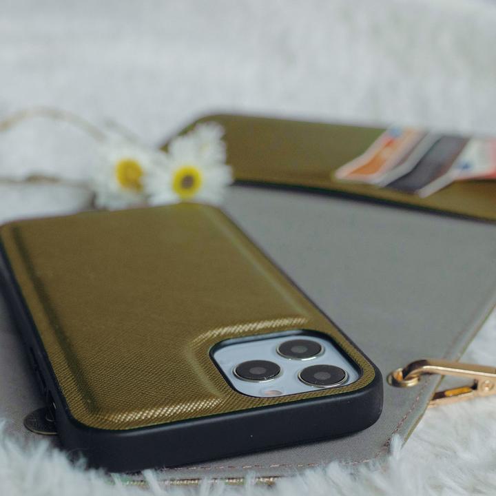 Actual product image Casetastic Clutch Samsung Galaxy A21s (2020) Gold/Green (Samsung Galaxy A21s)