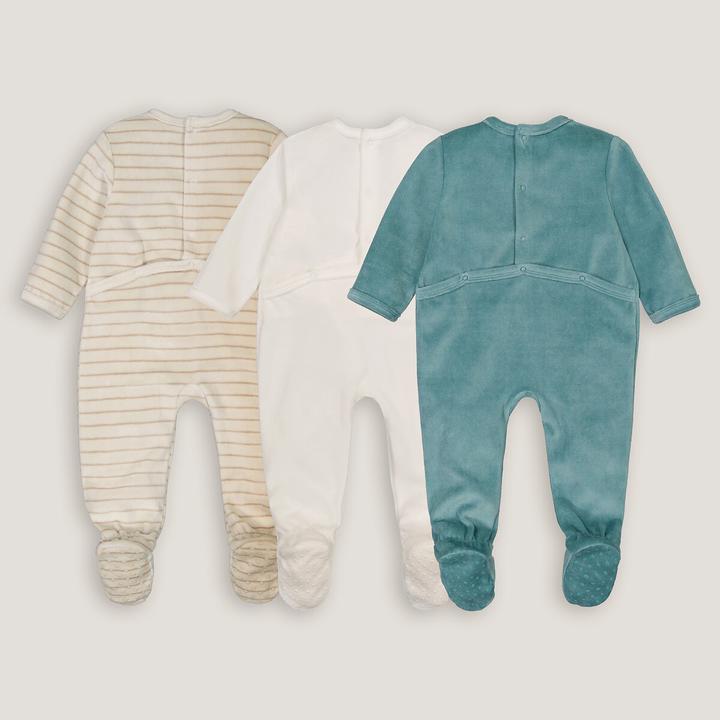 Produktbild La Redoute Collections 3er-Pack Strampler aus Samt (56)