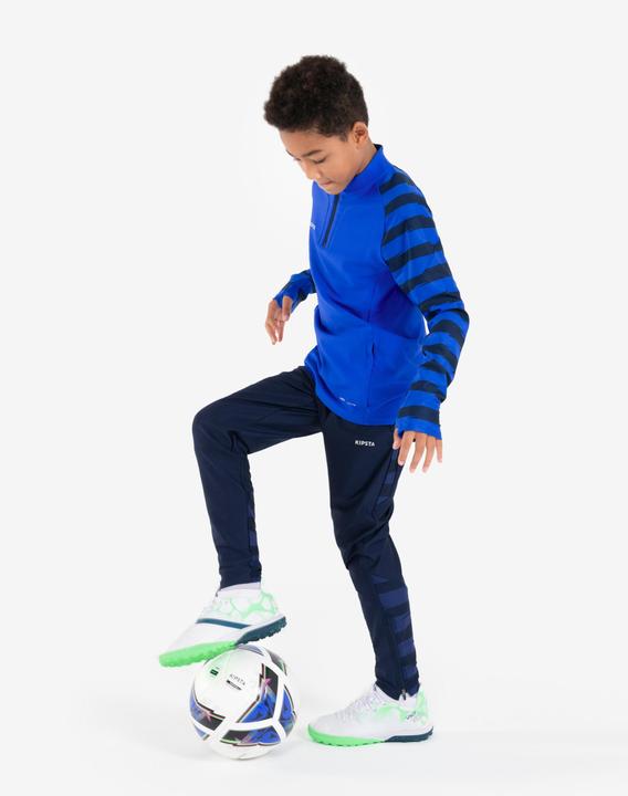 Immagine prodotto Kipsta Felpa da calcio per bambini con 1/2 zip - VIRALTO Kids blu/navy blue (122)