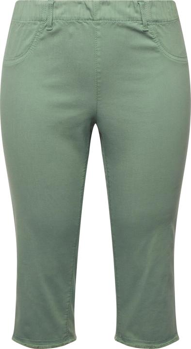 Produktbild Ulla Popken Caprihose Sienna, Fransensaum, schmales Bein, Stretch (62)