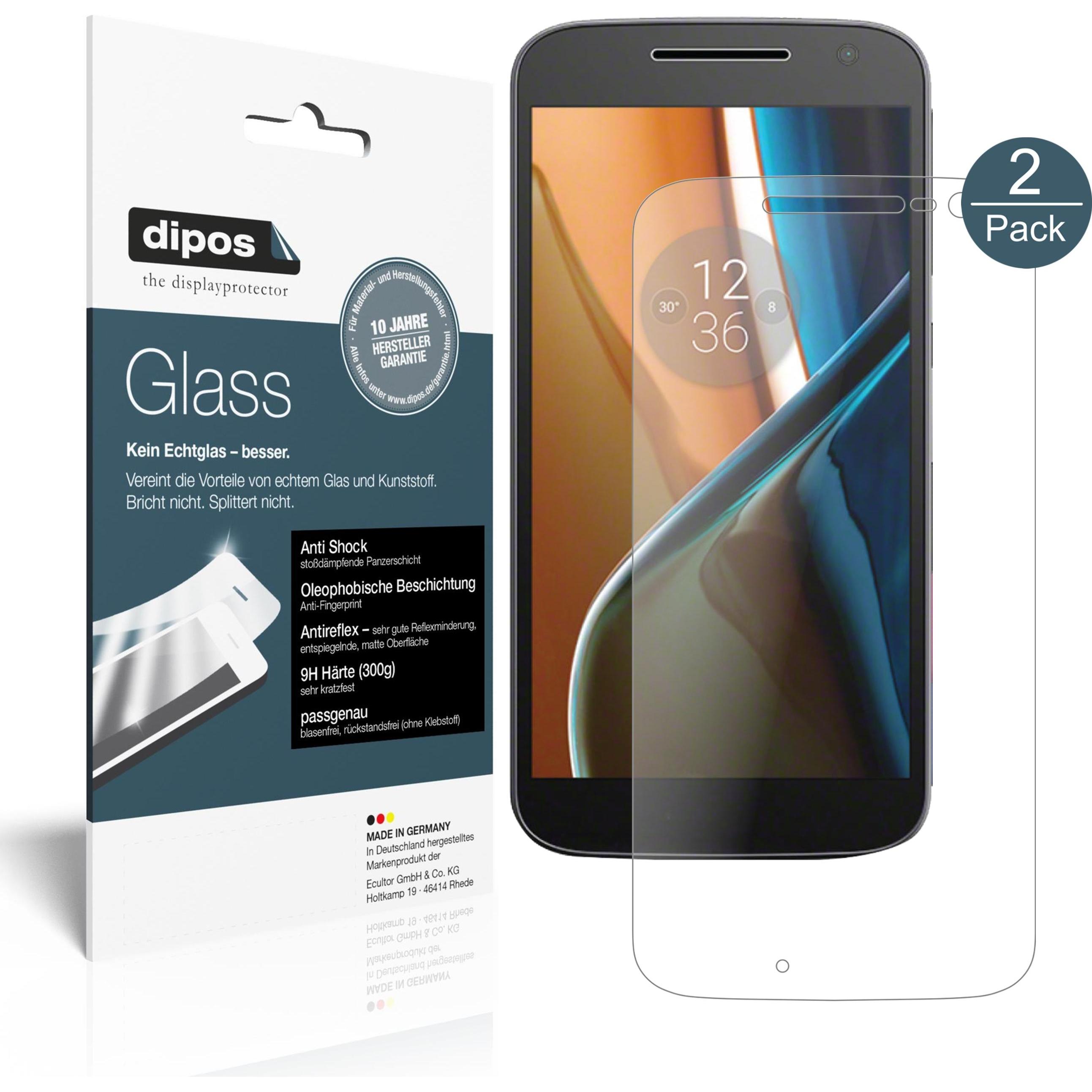 Dipos Displayschutz Anti-Shock (1 Stück, Motorola Moto G4), Smartphone Schutzfolie, Transparent