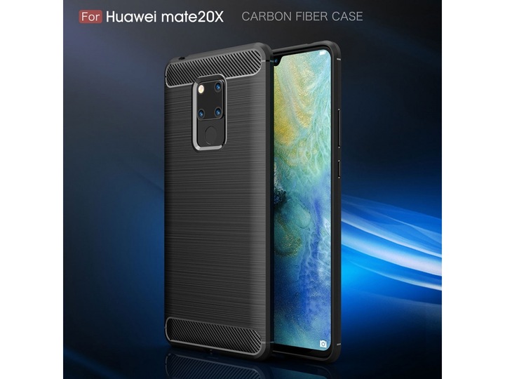 Immagine prodotto Screenguard Huawei Mate 20 X Cover Carbon Brushed Soft TPU (Mate 20 X)