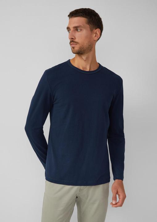 Produktbild s.Oliver T-Shirt Softes Longsleeve mit Crew Neck und Logo-Patch (M)