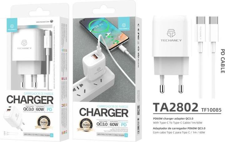 Immagine prodotto Techancy Caricabatterie rapido 20W, incluso cavo USB-C (20 W)