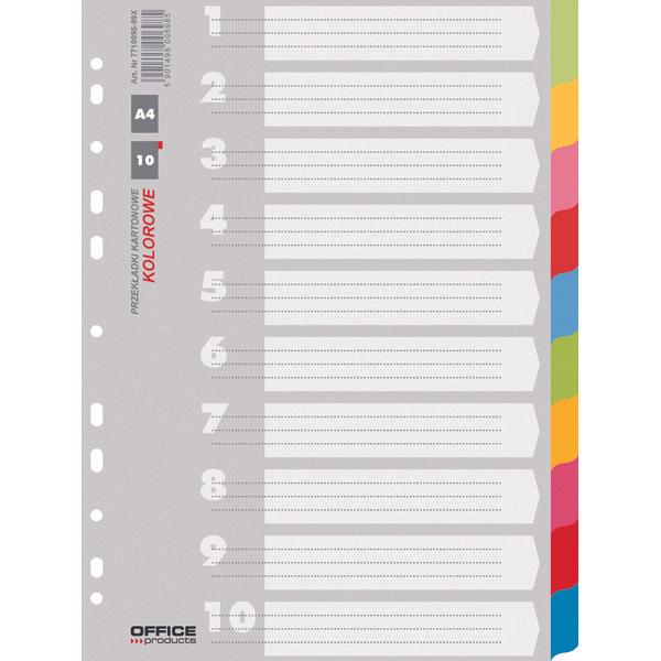 Nutritional values and ingredients Office Products Divider sheets, cardboard, a4, 223x297mm, 10 pieces, assorted colours