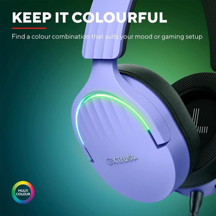Produktbild Trust GXT490P FAYZO 7.1 USB HEADSET PURPLE (Kabelgebunden)