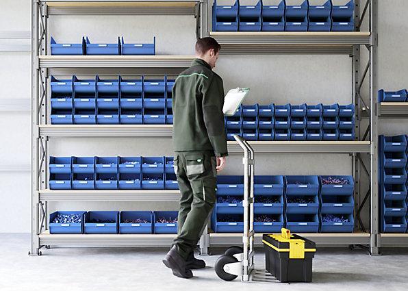 Actual product image kaiserkraft Open fronted storage bin, self-supporting