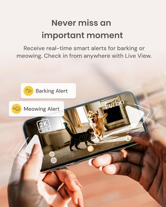 Produktbild Furbo Mini 360 Pet Kamera mit Leckerliausgabe & App-Steuerung (1920 x 1080 Pixels)