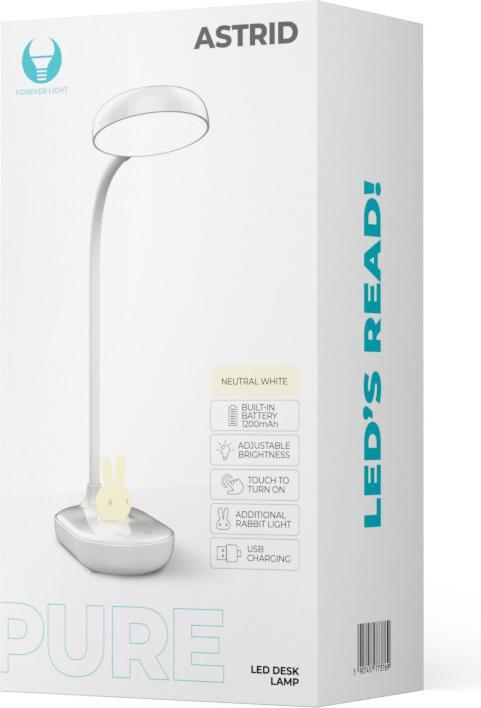 Actual product image Forever Light Desk LED Lamp 4,5W with bunny light PURE FLB-30 ASTRID white