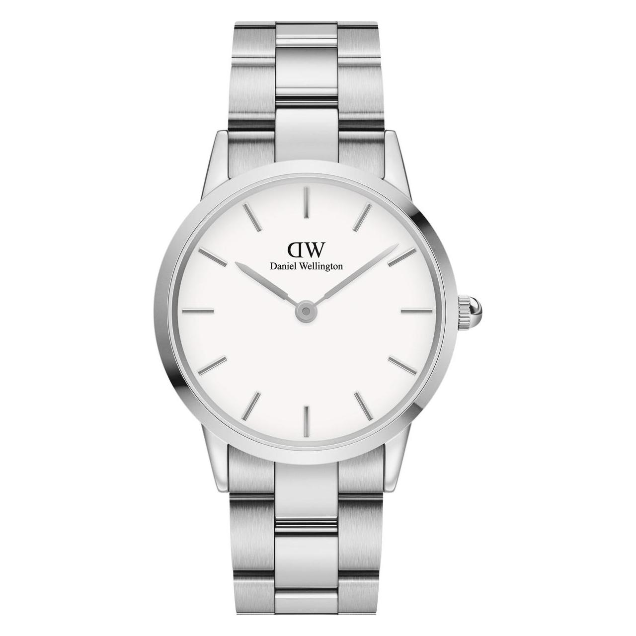 Daniel Wellington, Armbanduhr, Iconic Link White Silver (40 Mm), Silber, (Analoguhr, 40 mm)