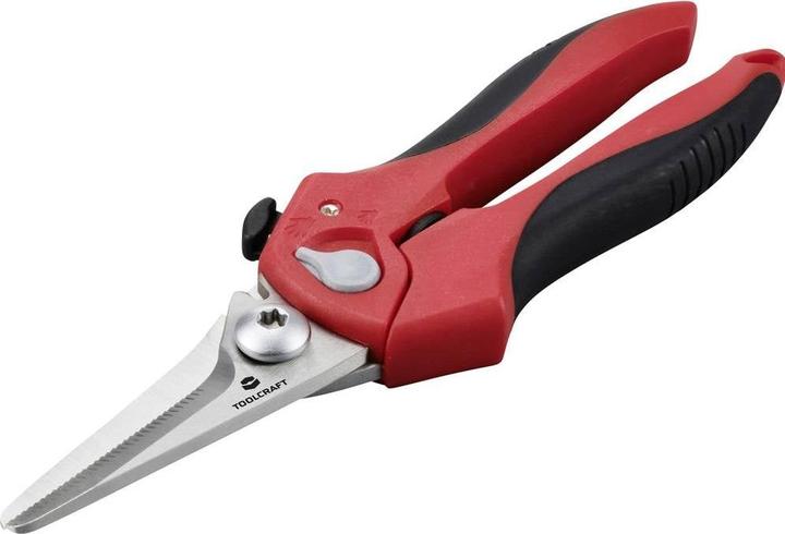 Productafbeelding Toolcraft TO-9625917 Universele schaar 205 mm rood, zwart (20.50 cm)