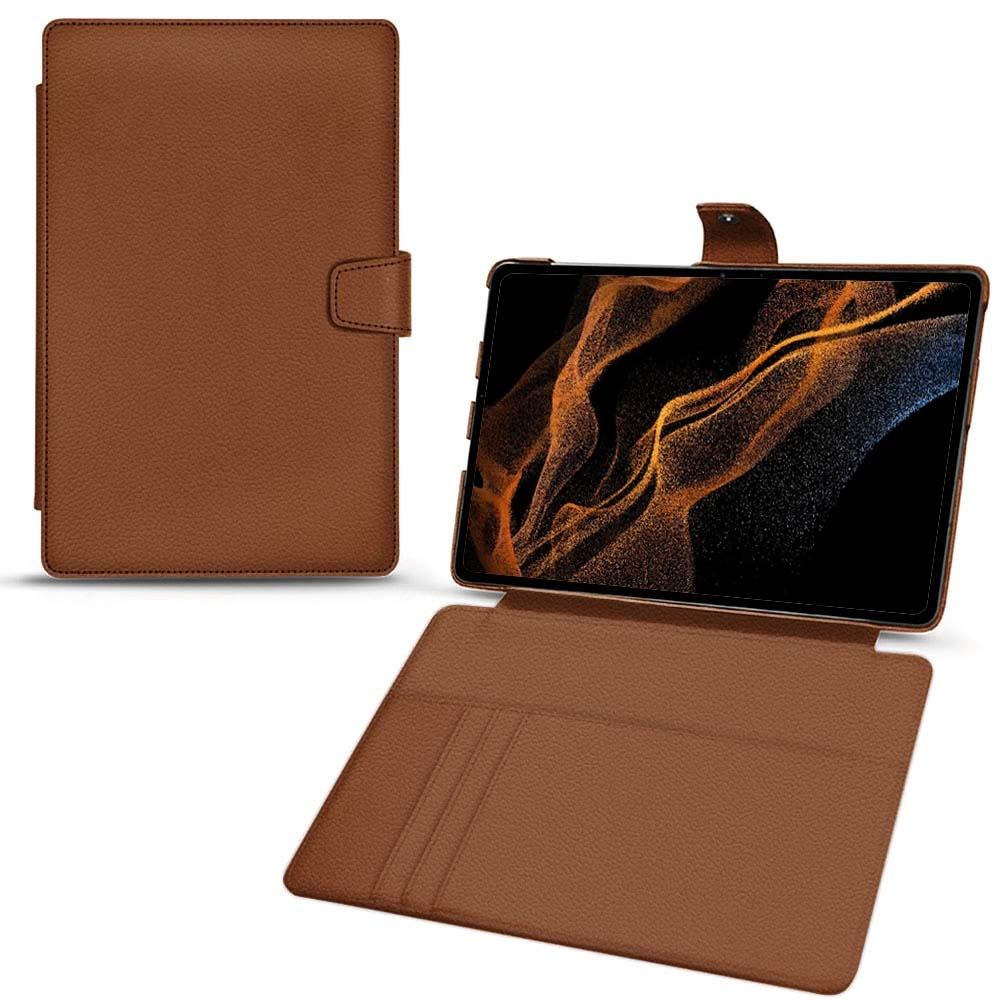 Noreve Lederschutzhülle Wallet (Galaxy Tab S8+), Tablet Hülle, Braun