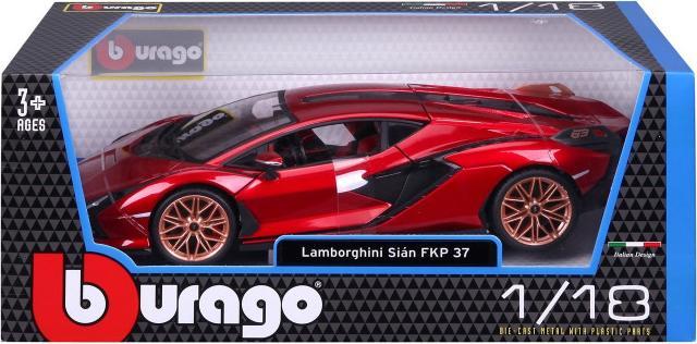 Produktbild Bburago Diecast 1:18 Hobby Car Lamborghini Sian FKP 37 Red Ages 3+ 18-11046