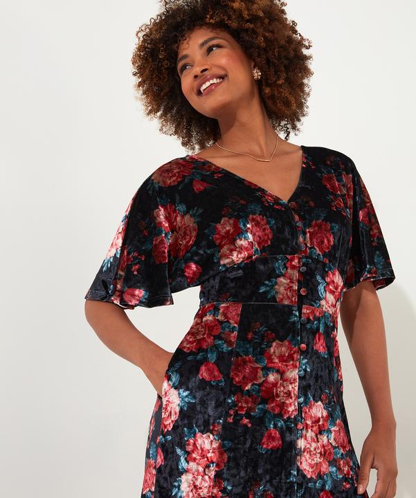 Image du produit Joe Browns PETITE Rose Robe florale taille basse en velours (40)