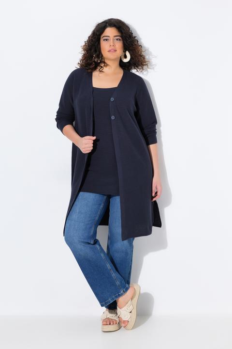 Immagine prodotto Ulla Popken Cardigan di cotone biologico con scollo a V e maniche lunghe (58)