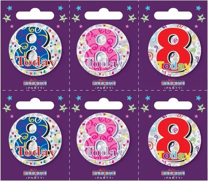 Immagine prodotto Apac Distintivo Oggi 8° Compleanno (Confezione da 6)