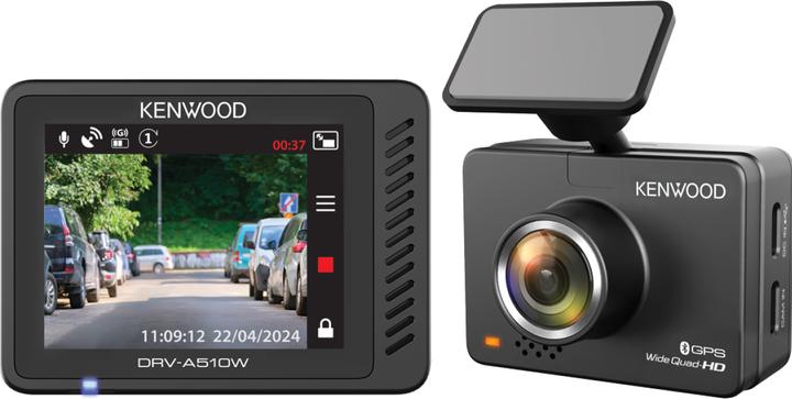 Kenwood DRV-A510W 2K WQHD DashCam 12/24V/GPS/WiFi/App (Récepteur GPS, Écran intégré, WiFi, Microphone intégré, Accéléromètre, 2K)
