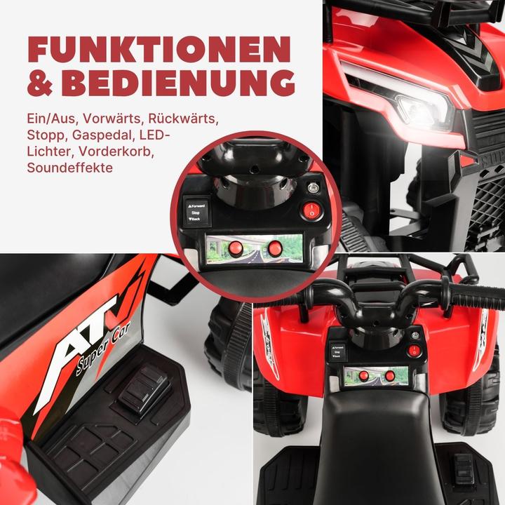 Actual product image Hermex Elektro-Quad für Kinder Kinderfahrzeug Elektrofahrzeug Spielzeug ATV (6 V)