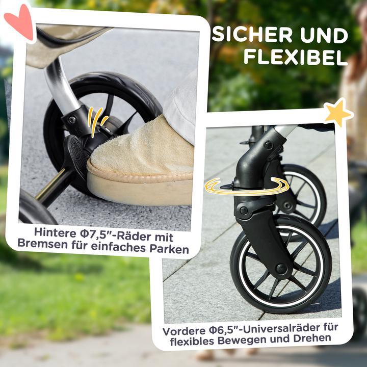 Actual product image PawHut Hundewagen Polyester, Aluminium Khaki (Cat, Dog, Foldable, Washable)