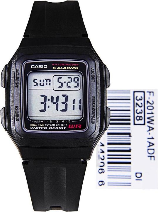 Produktbild Casio F-201WA-1ADF Herrenuhr + BOX (Digitaluhr, 34 mm)