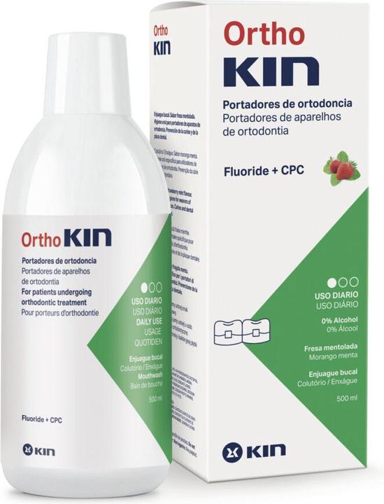 Actual product image Bartex ORTHOKIN Strawberry minted (500 ml, Mouthwash)