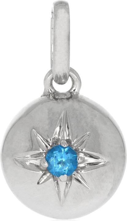 Immagine prodotto Xen Ciondolo con Topazio Blu Svizzero da 2,5 mm circa 0,09 ct. placcato in rodio (Argento 925)