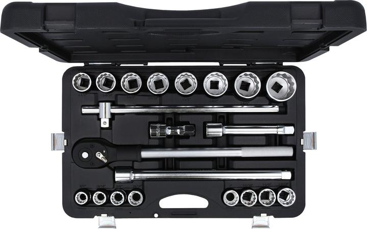 Immagine prodotto KS Tools Set di chiavi a bussola da 1/4", 21 T., esagonali esterne, in pollici, cromate satinate opache (3/4")
