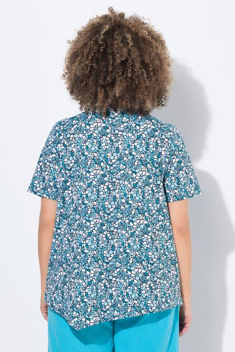 Produktbild Ulla Popken T-Shirt, Zipfelsaum, A-Linie, Biesen, Rundhals, Halbarm (62)