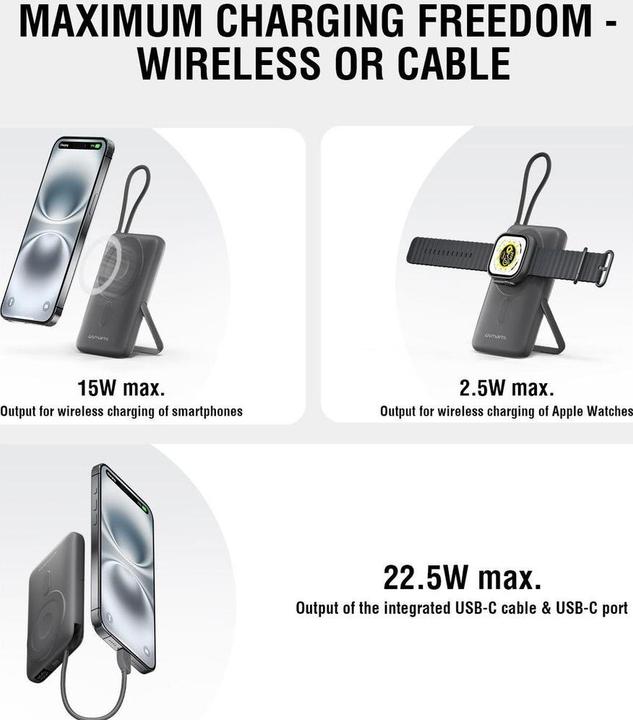 Actual product image 4smarts Wireless Powerbank Enterprise Pocket spacegrau (10000 mAh, 22.50 W, 38.50 Wh)