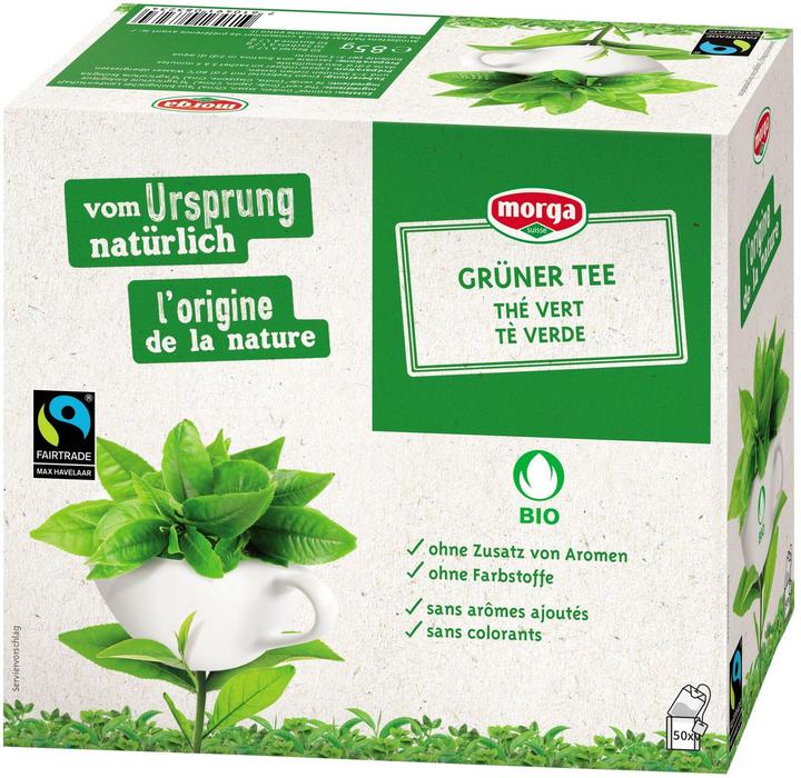 Morga Teebeutel Bio Fairtrade Grüner Tee 50 Stück (180 g)