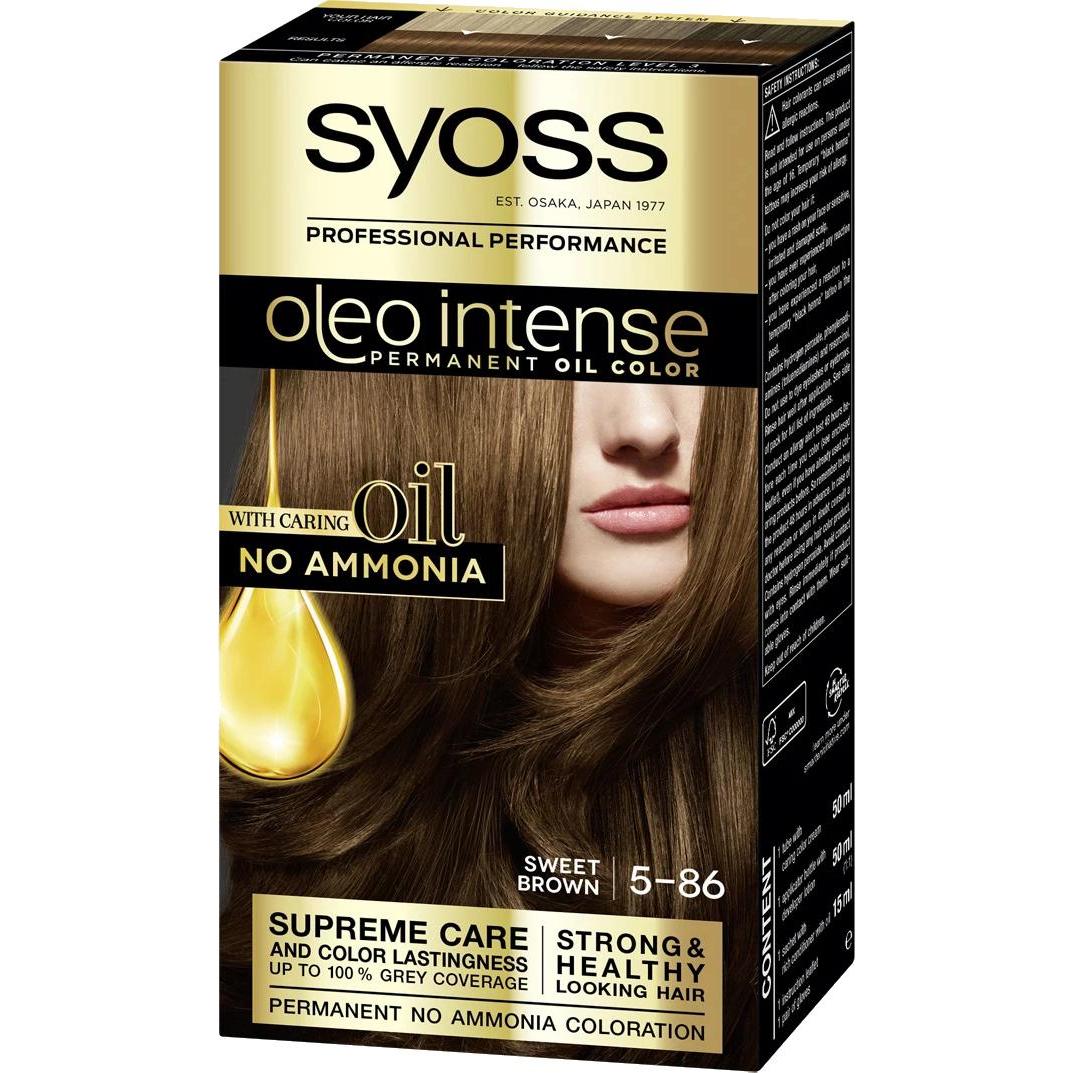 Syoss, Haarfarbe, OLIO INTENSE tinte sin amoniaco #5.86-castaño caramelo 5 pz (5-86)